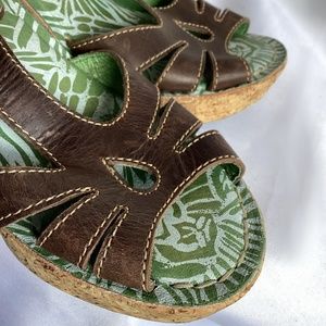 Fly London Brown Wedge Sandals